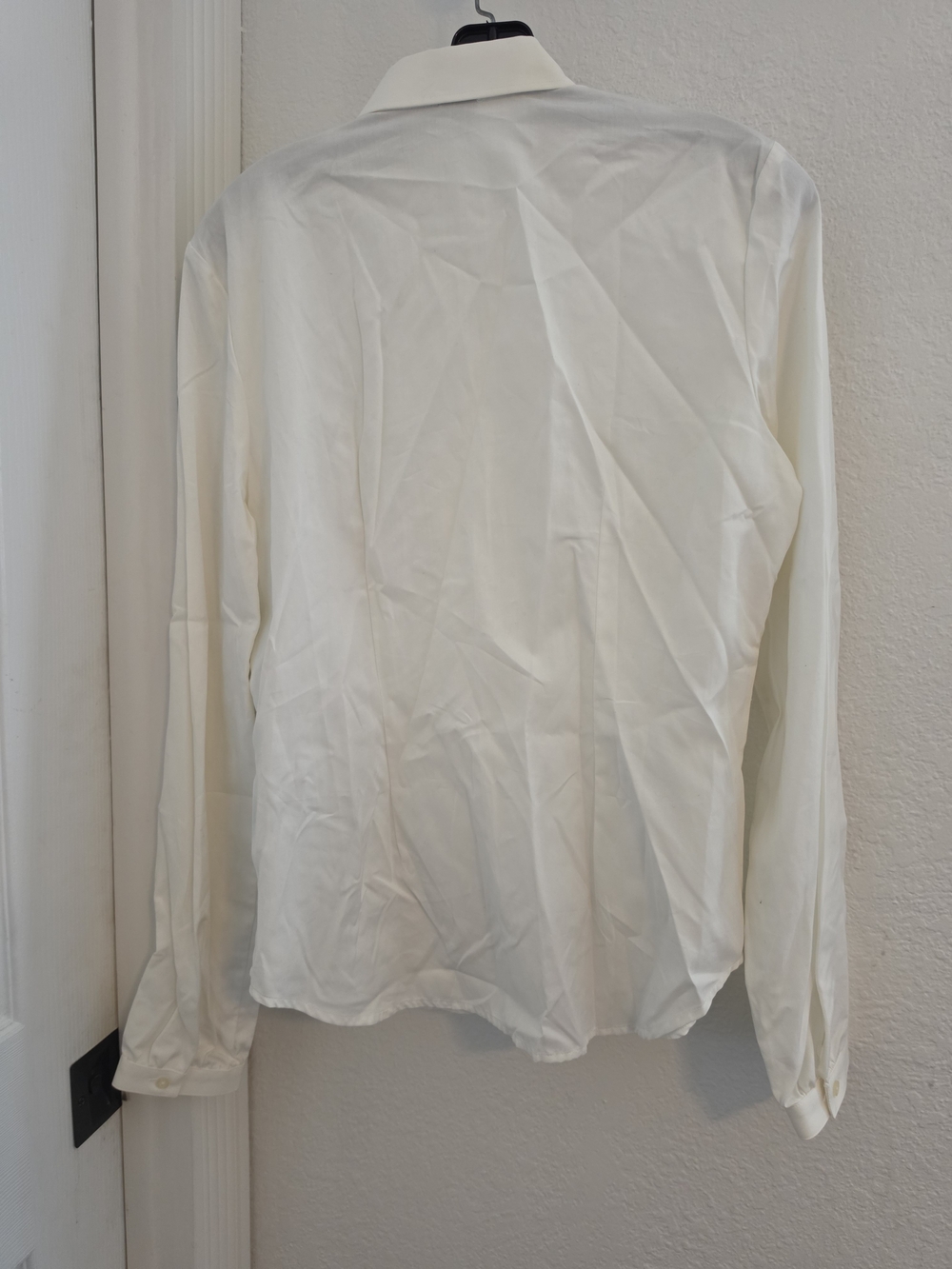 Ralph Lauren Cream Ruffle Front Button-Down Shirt - Long Sleeve - Picture 3 of 4